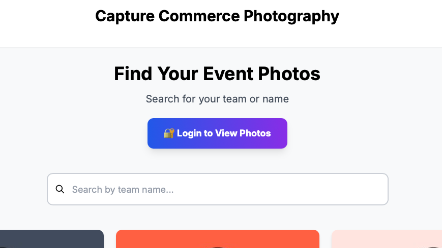EventSnap smart photo search with breadcrumb navigation